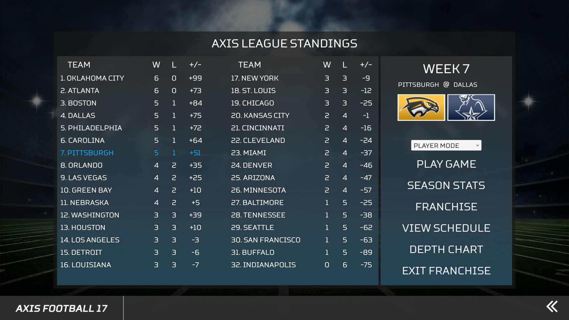 Axis Football 2017 screenshot
