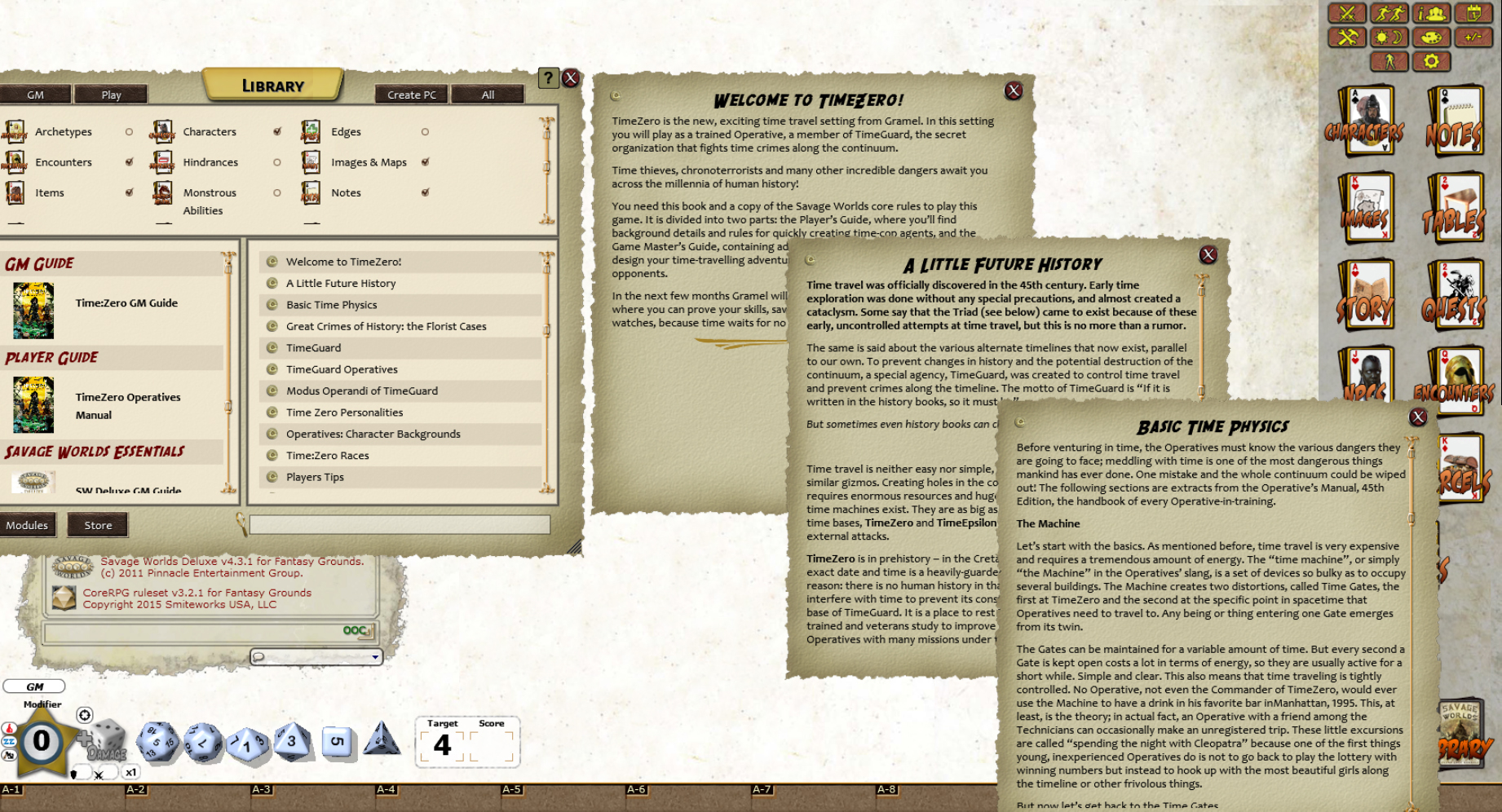 Fantasy Grounds - TimeZero: Operative's Manual (Savage Worlds) screenshot