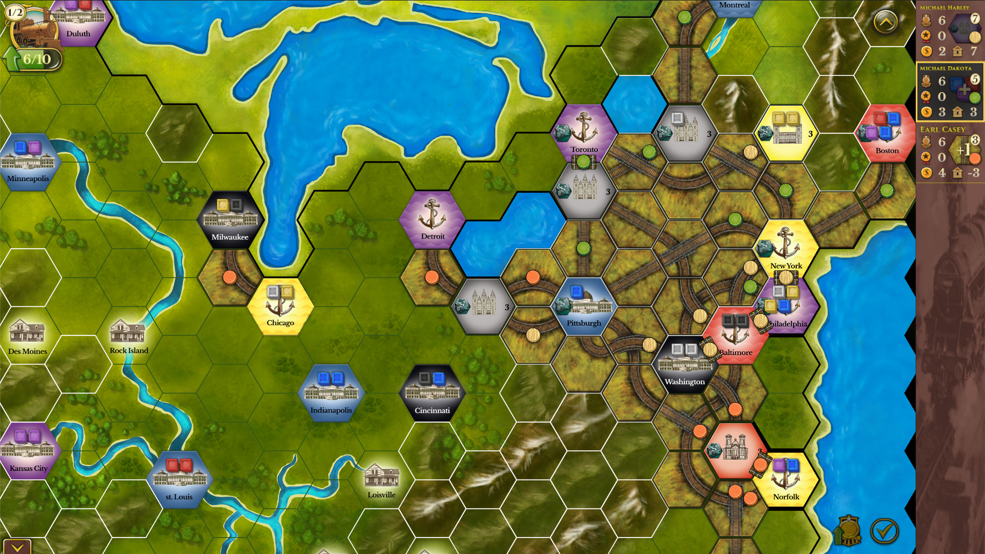 Steam: Rails to Riches - USA-Canada Map screenshot