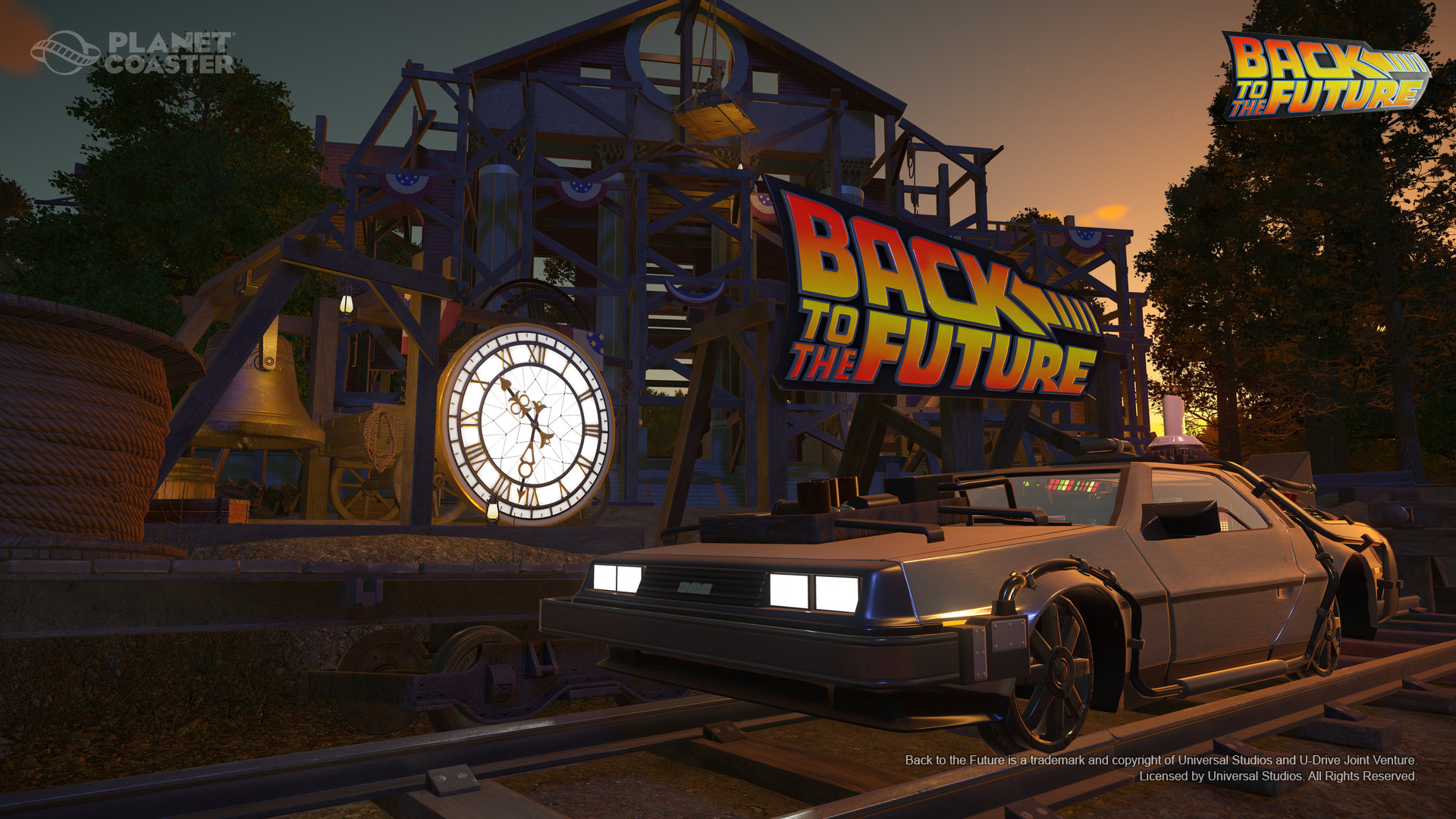 Planet Coaster - Back to the Future Time Machine Construction Kit screenshot