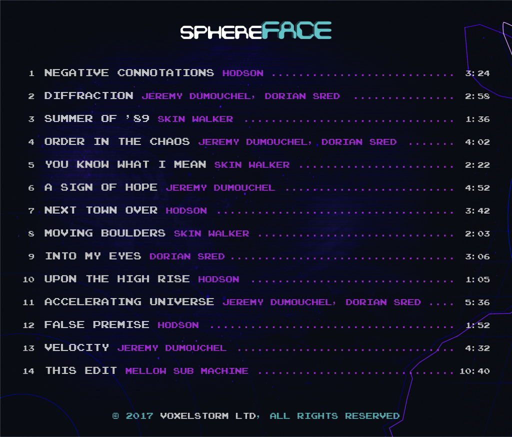 sphereFACE Soundtrack screenshot