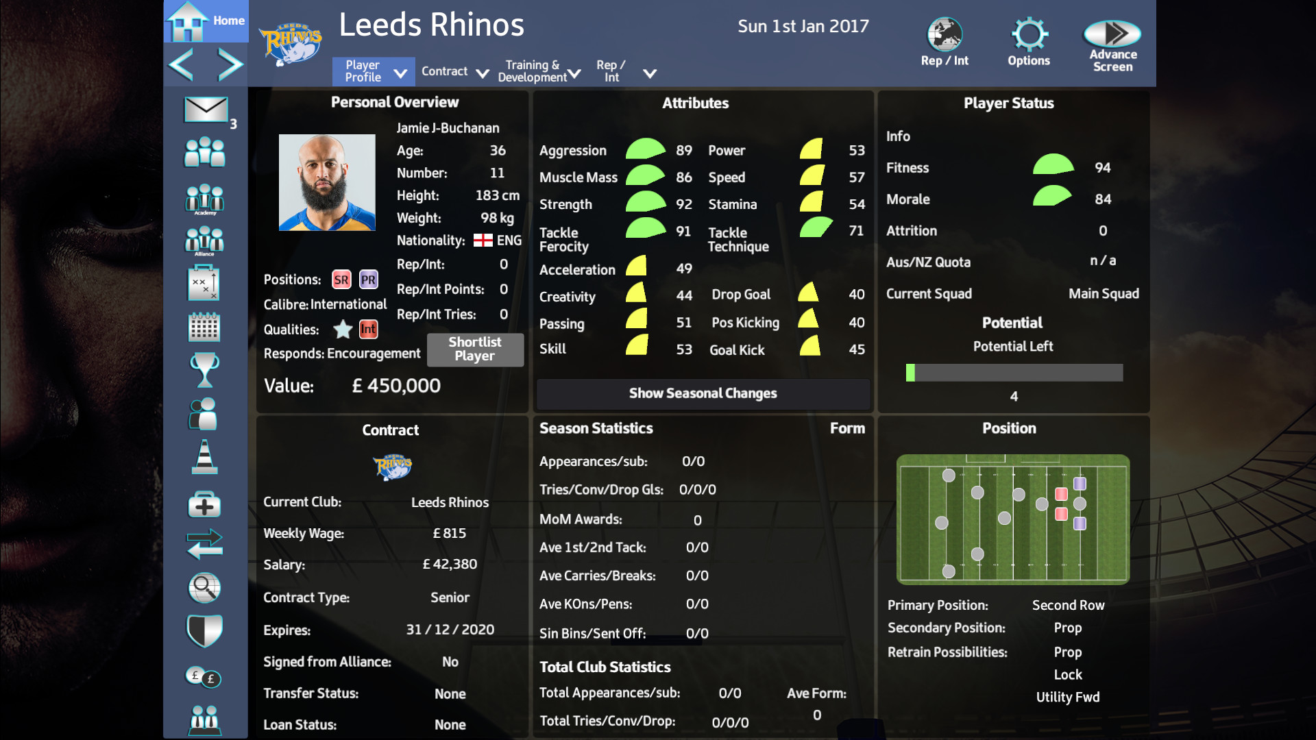 Rugby League Team Manager 2018 screenshot