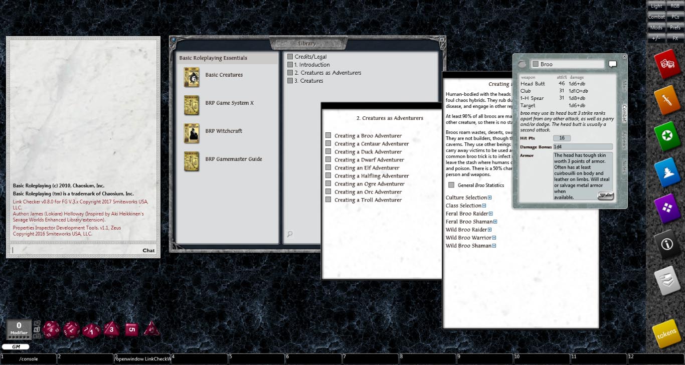 Fantasy Grounds - Basic Creatures (BRP) screenshot