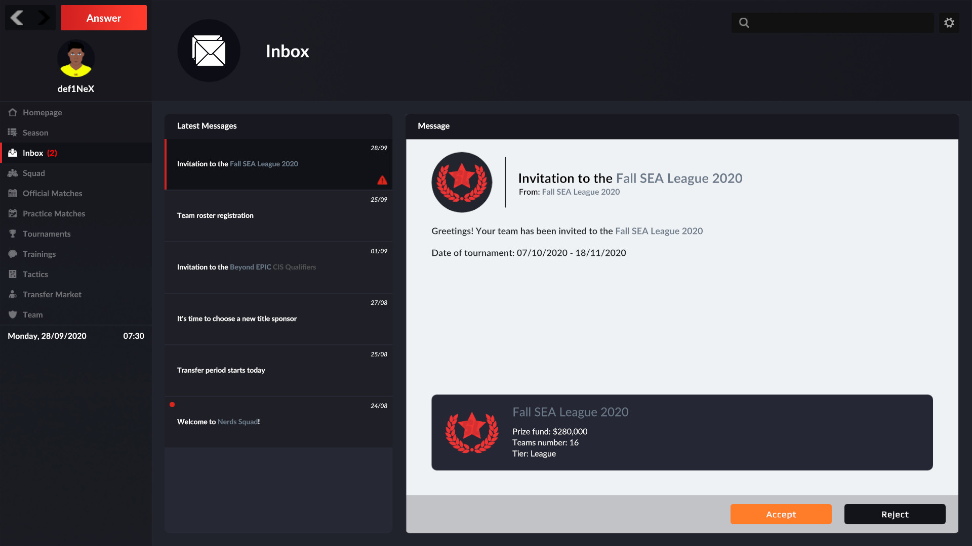 eSports Manager screenshot