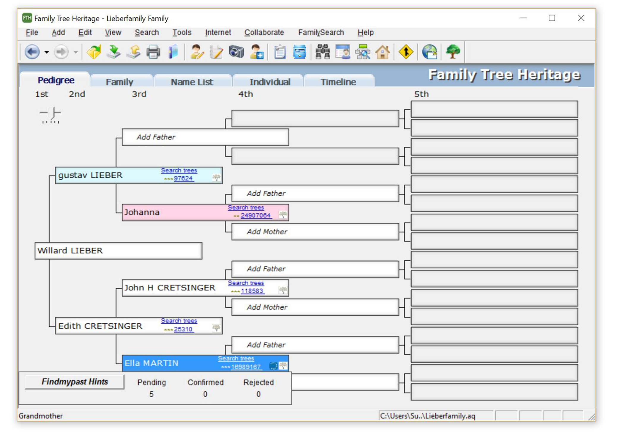 Family Tree Heritage Platinum 15 –  Mac screenshot