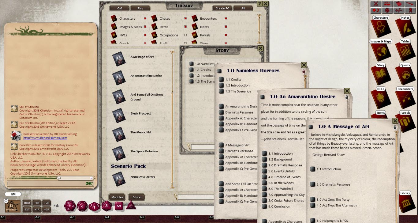 Fantasy Grounds - Nameless Horrors (CoC7E) screenshot