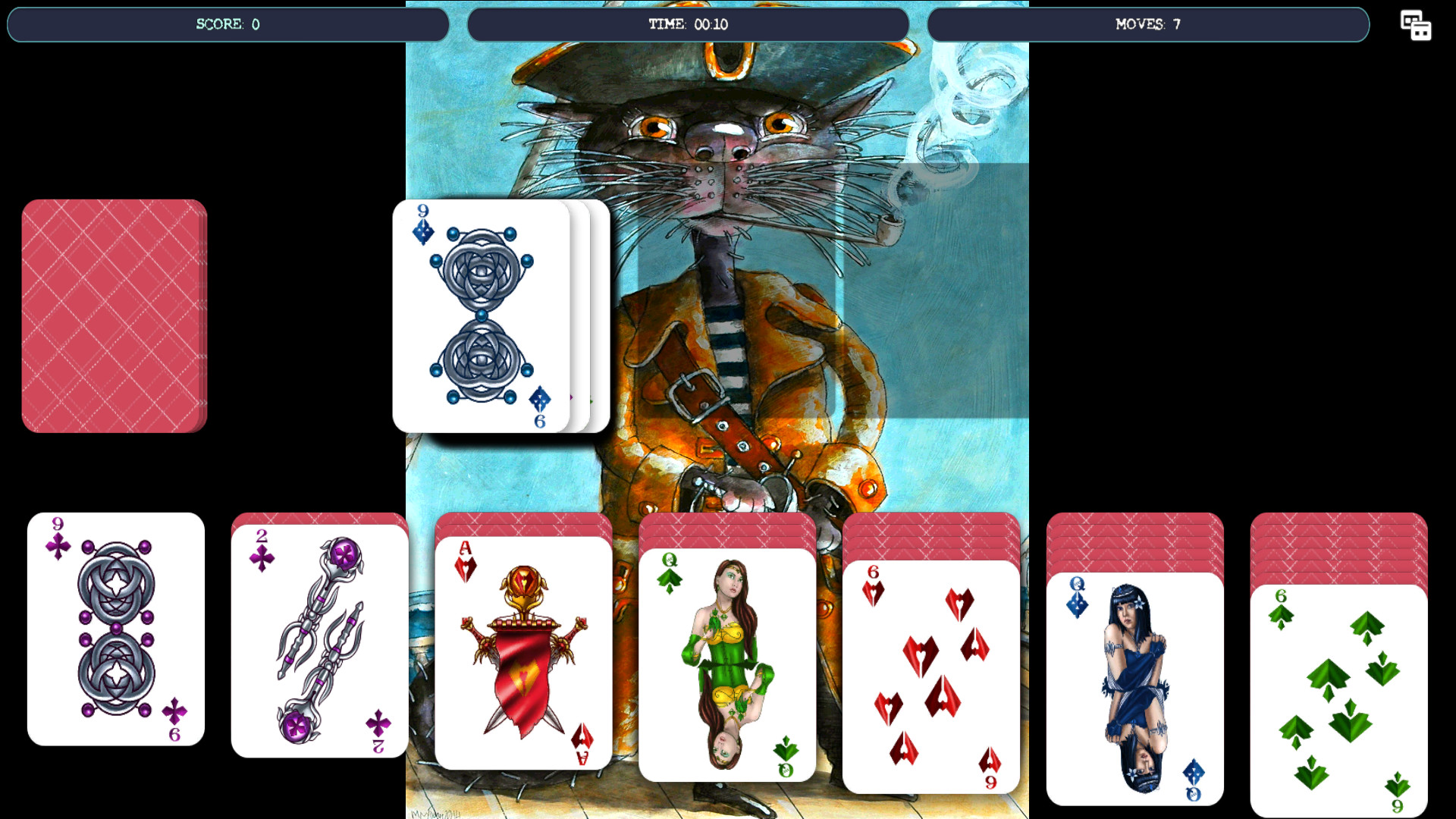Solitaire - Cat Pirate Portrait screenshot