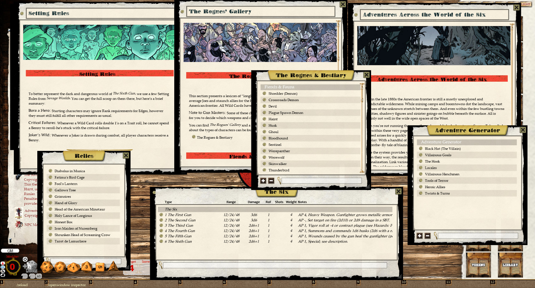 Fantasy Grounds - The Sixth Gun Roleplaying Game (Savage Worlds) screenshot