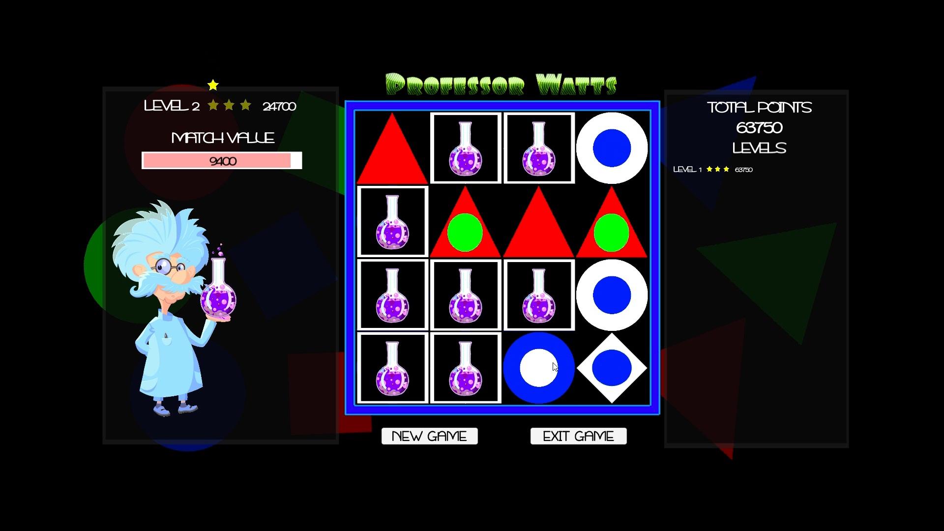 Professor Watts Memory Match: Shapes And Colors screenshot