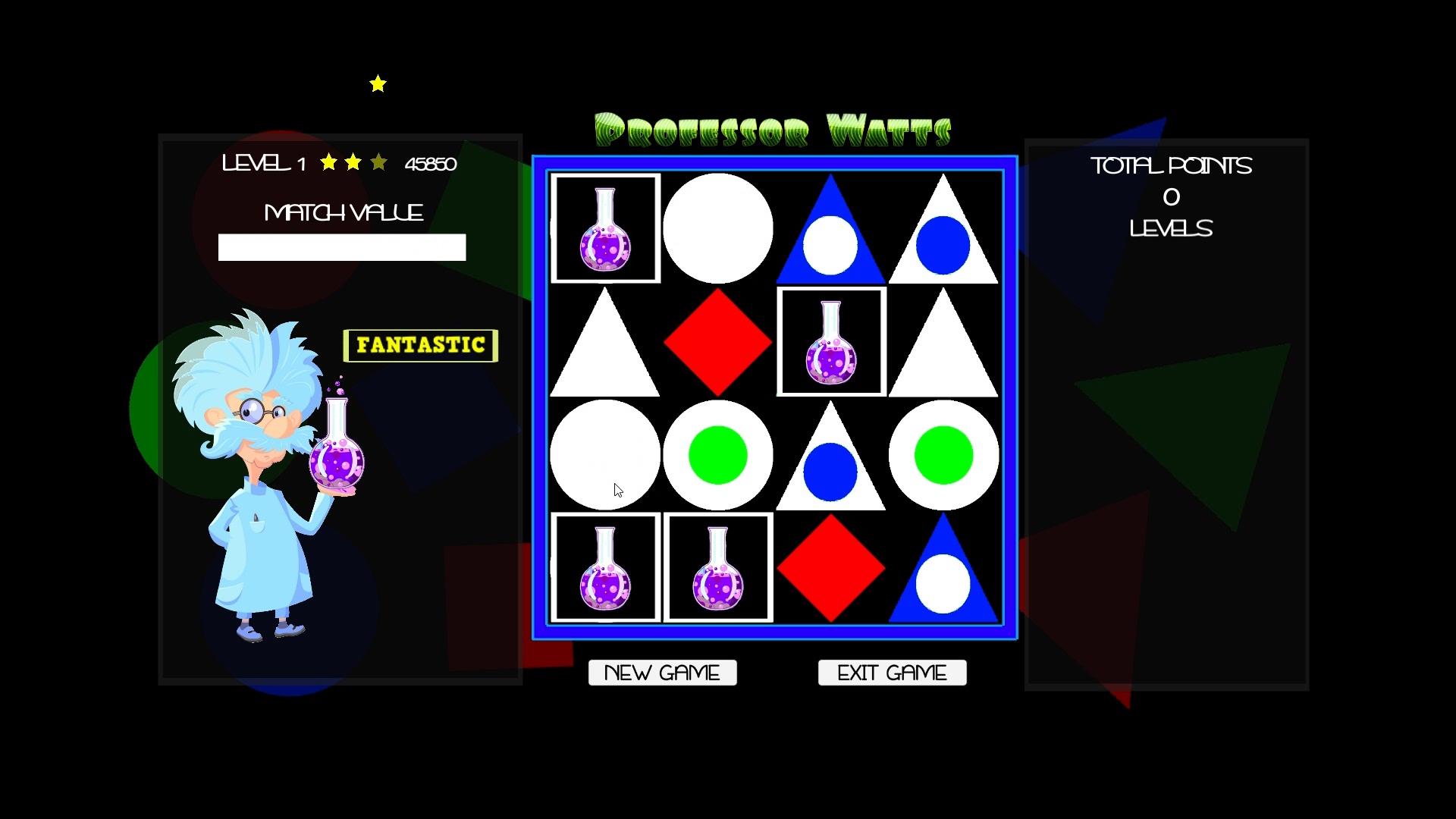 Professor Watts Memory Match: Shapes And Colors screenshot