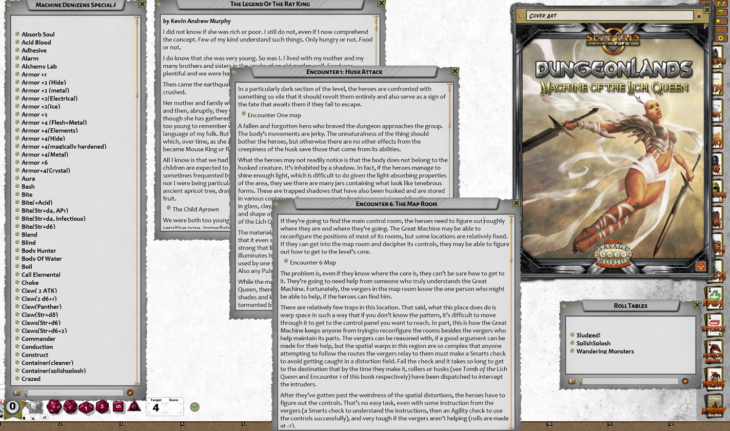 Fantasy Grounds - Dungeonlands: Machine of the Lich Queen (Savage Worlds) screenshot
