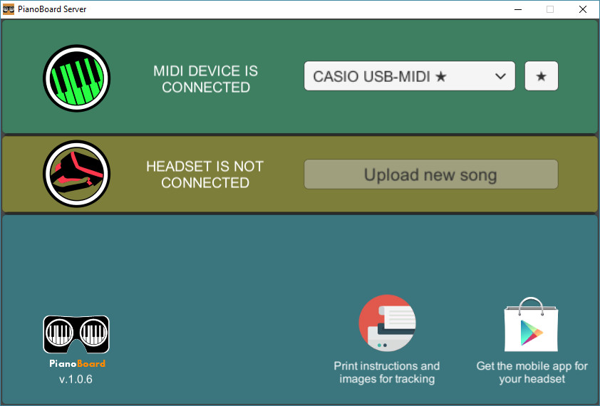 PianoBoard Server screenshot