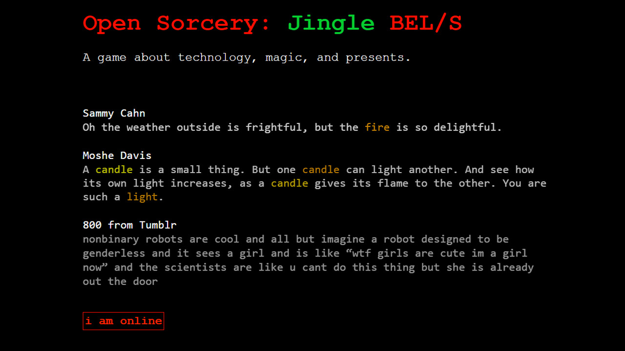Open Sorcery: Jingle BEL/S screenshot
