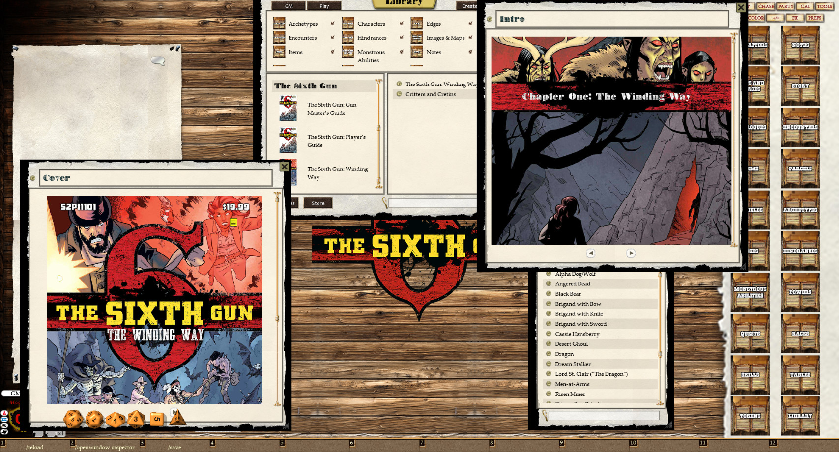 Fantasy Grounds - The Sixth Gun: The Winding Way (Savage Worlds) screenshot