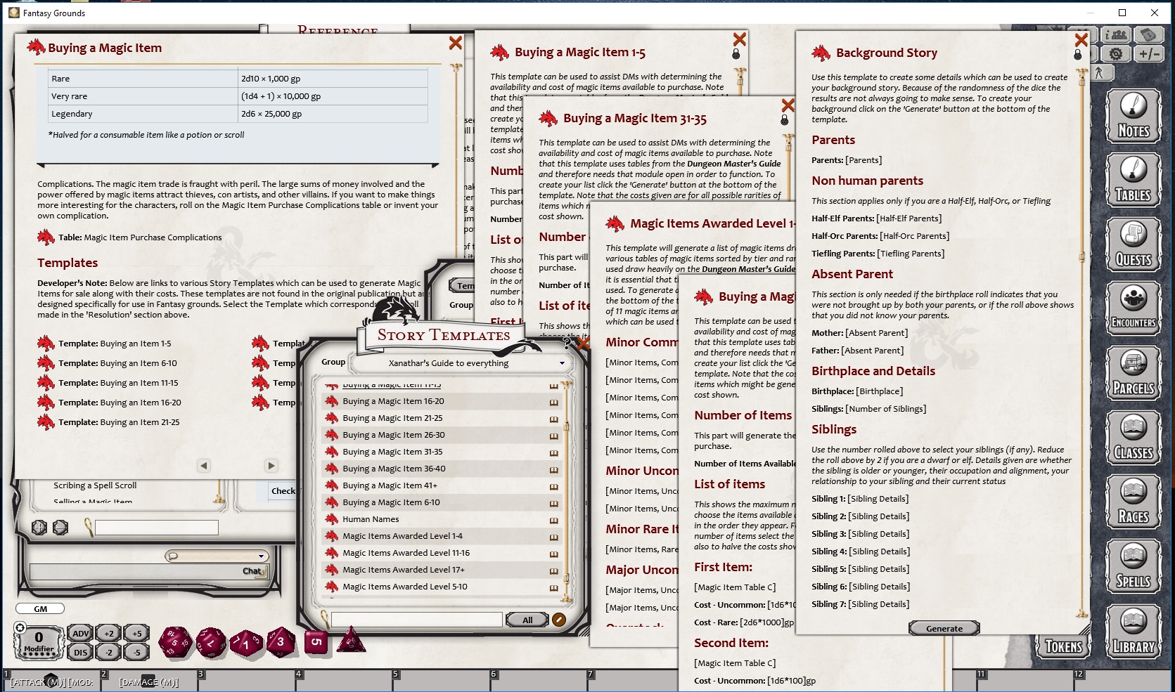 Fantasy Grounds - D&D Xanathar's Guide to Everything screenshot