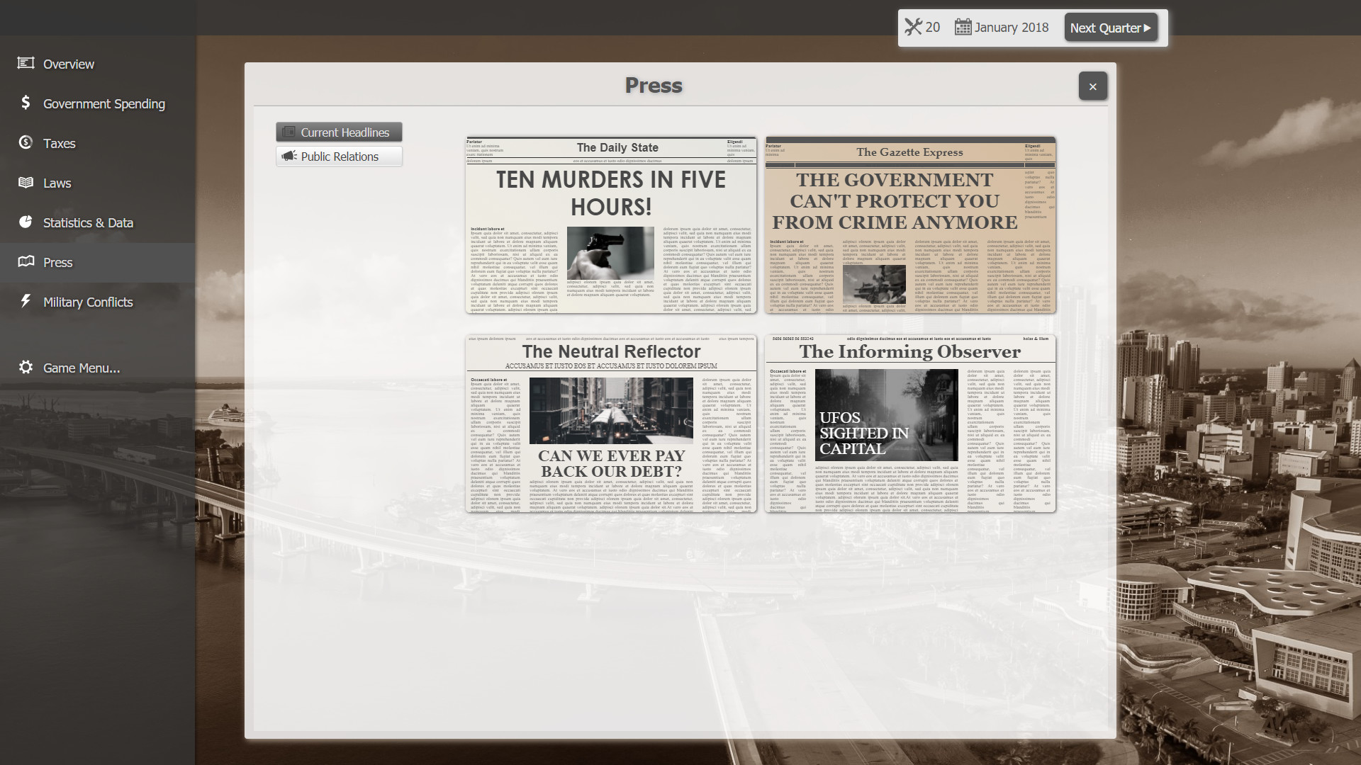 Government Simulator screenshot