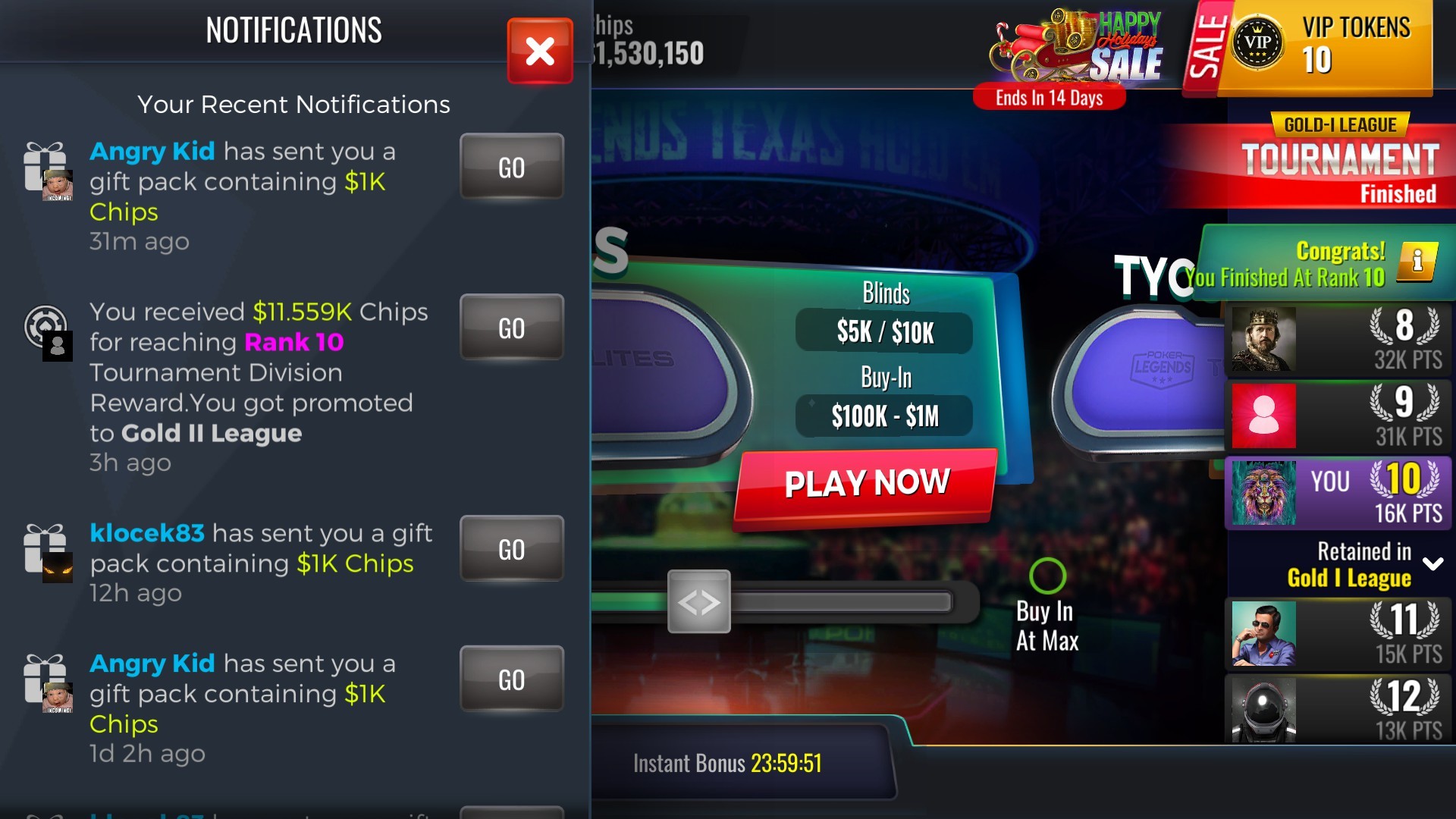 Poker Legends: Texas Hold'em Poker Tournaments screenshot