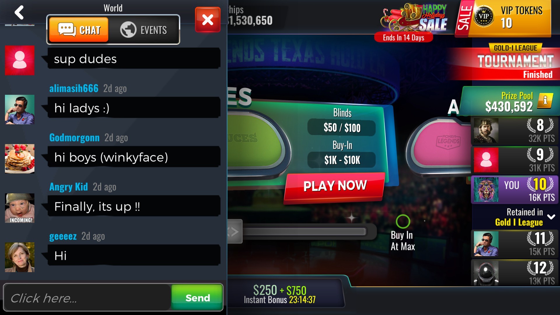 Poker Legends: Texas Hold'em Poker Tournaments screenshot