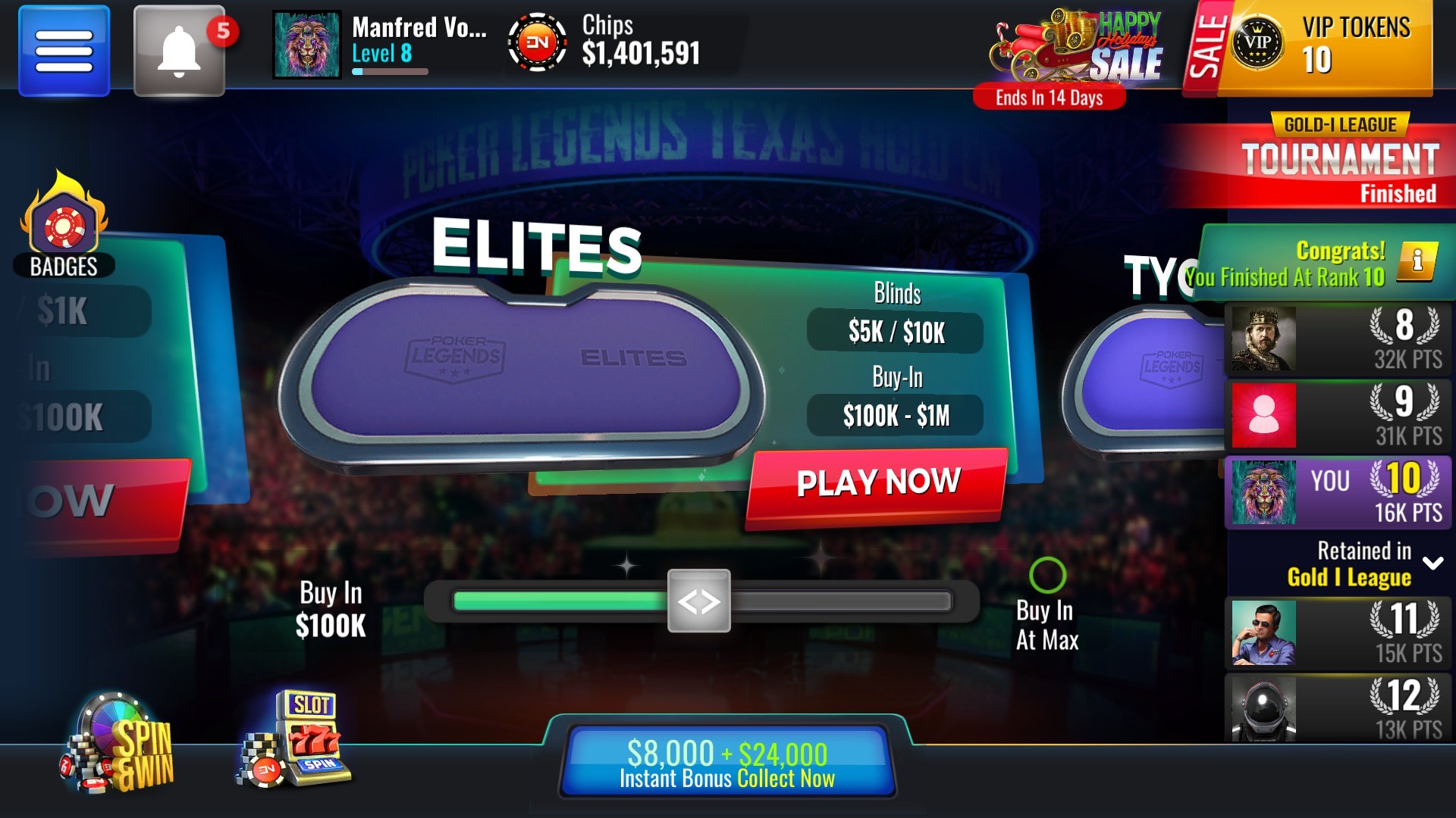 Poker Legends: Texas Hold'em Poker Tournaments screenshot