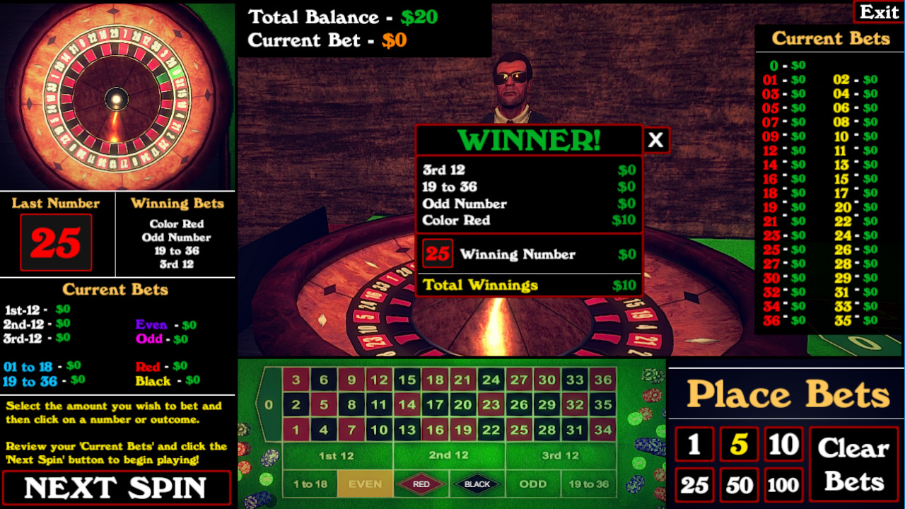 Roulette Simulator screenshot