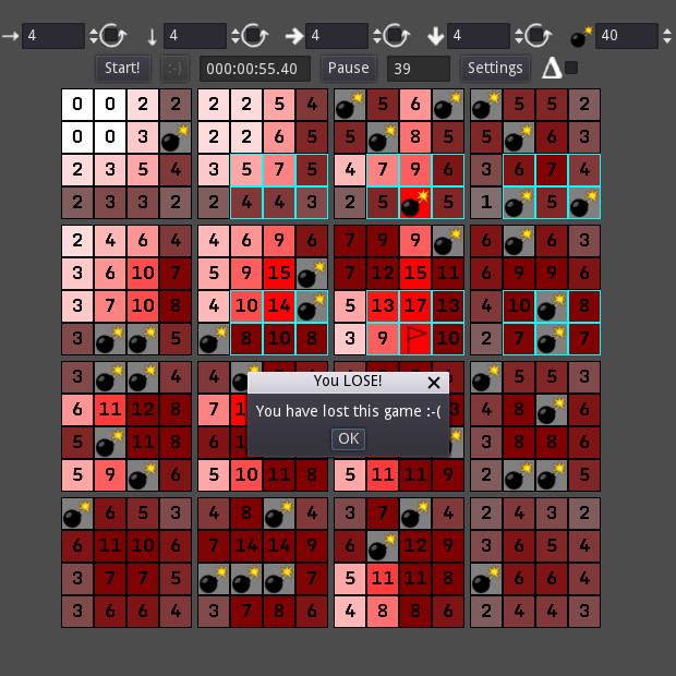 4D Minesweeper screenshot