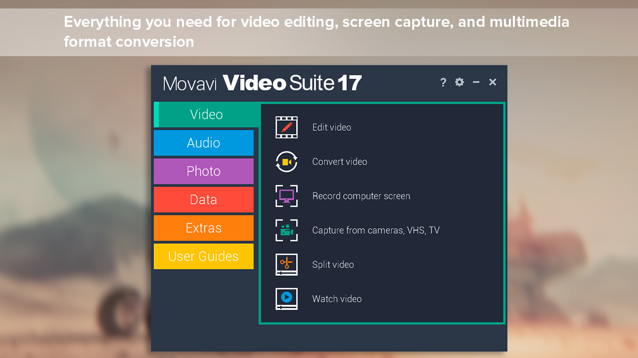 Movavi Video Suite 17 - Video Making Software - Video Editor, Video Converter, Screen Capture, and more screenshot