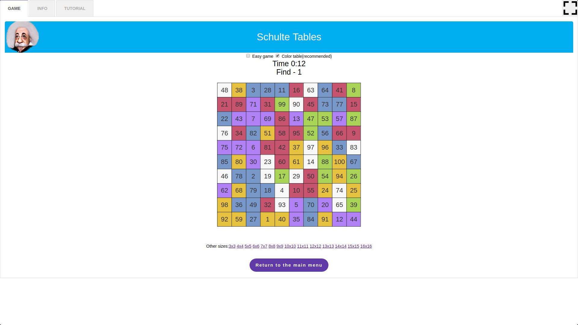 3-in-1 Bundle Brain Trainings - Schulte Tables screenshot
