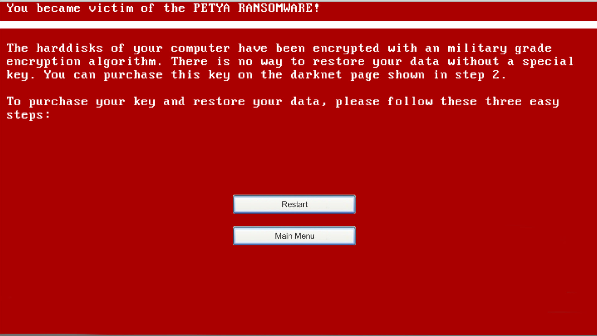 Virus Petya screenshot