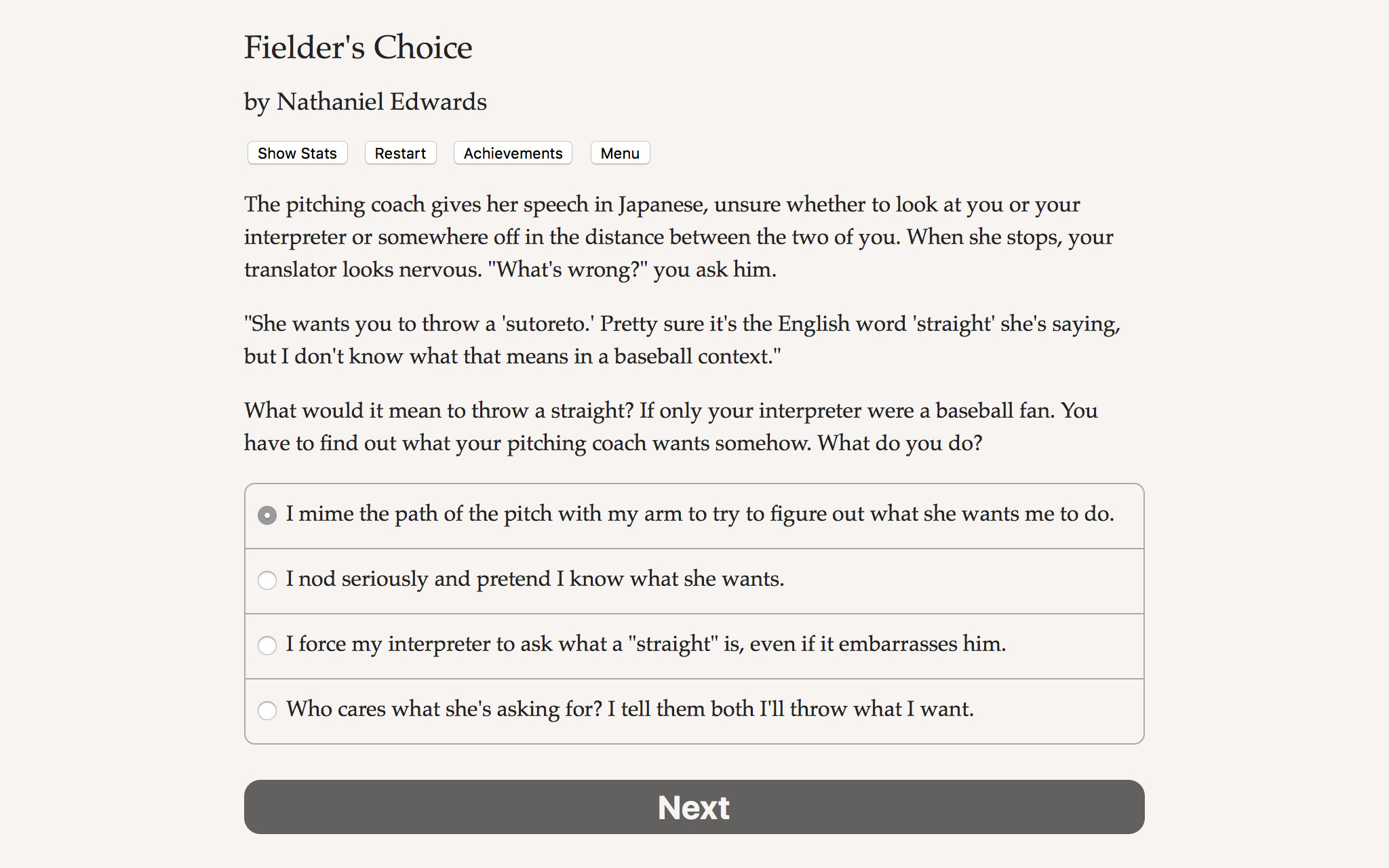 The Fielder's Choice screenshot