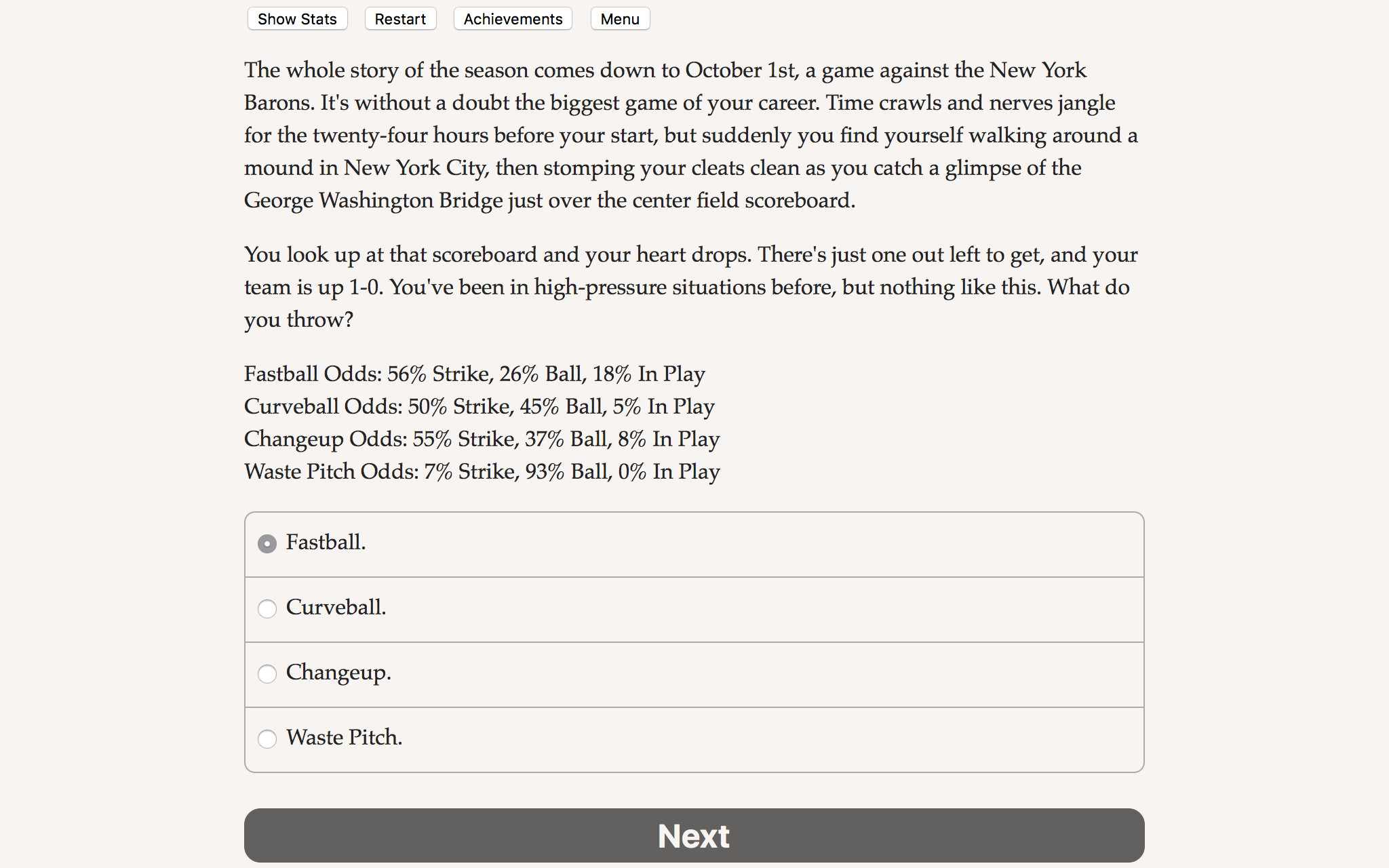 The Fielder's Choice screenshot