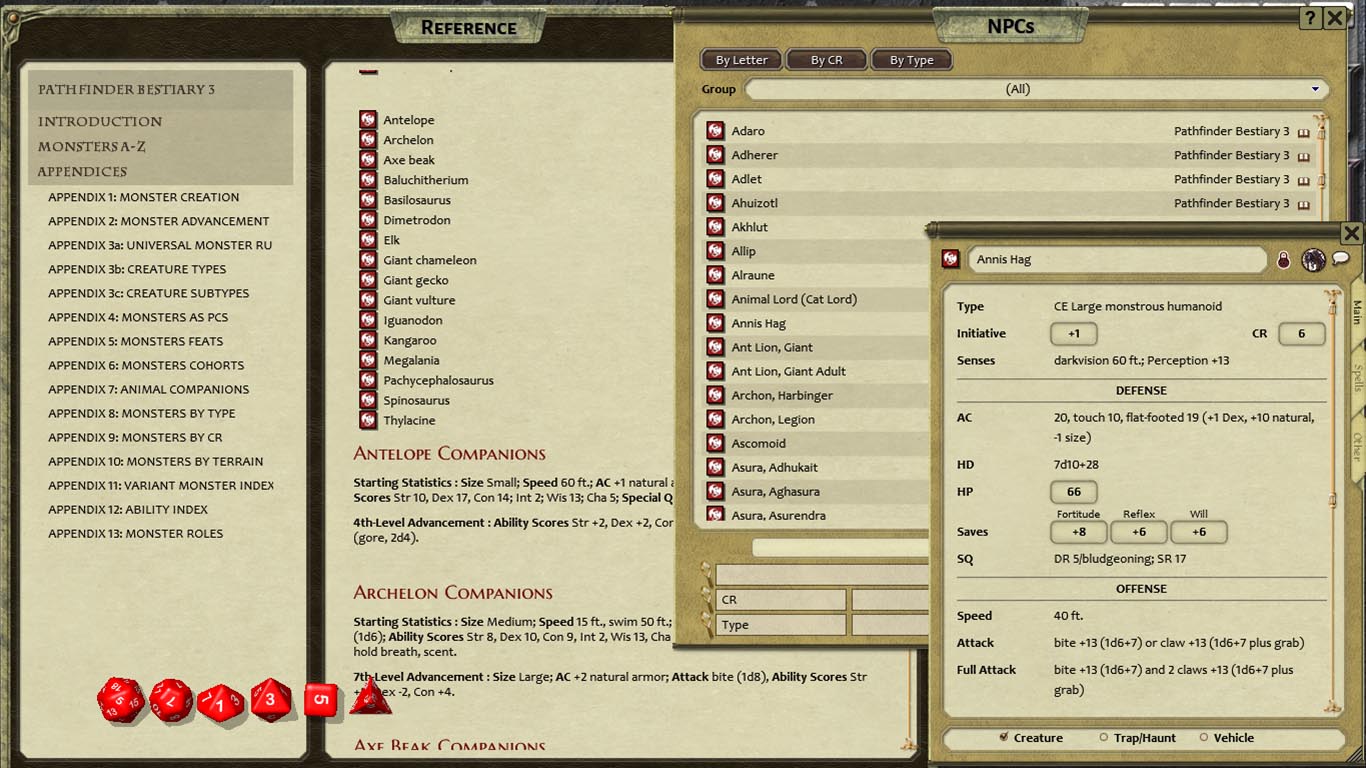 Fantasy Grounds - Pathfinder RPG - Bestiary 3 Pack (PFRPG) screenshot