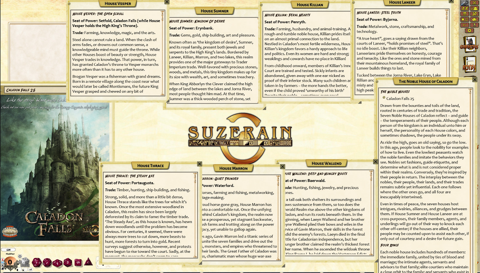 Fantasy Grounds - Suzerain: Caladon Falls Intro Pack (Savage Worlds) screenshot