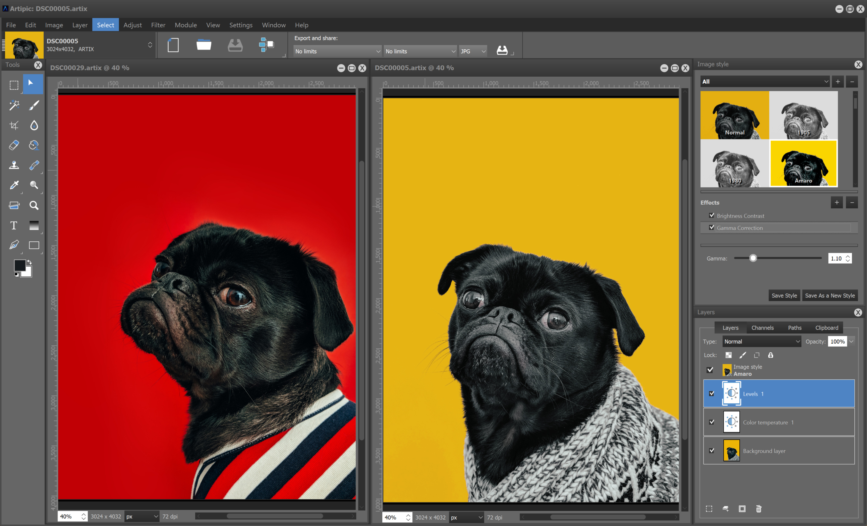 Artipic screenshot