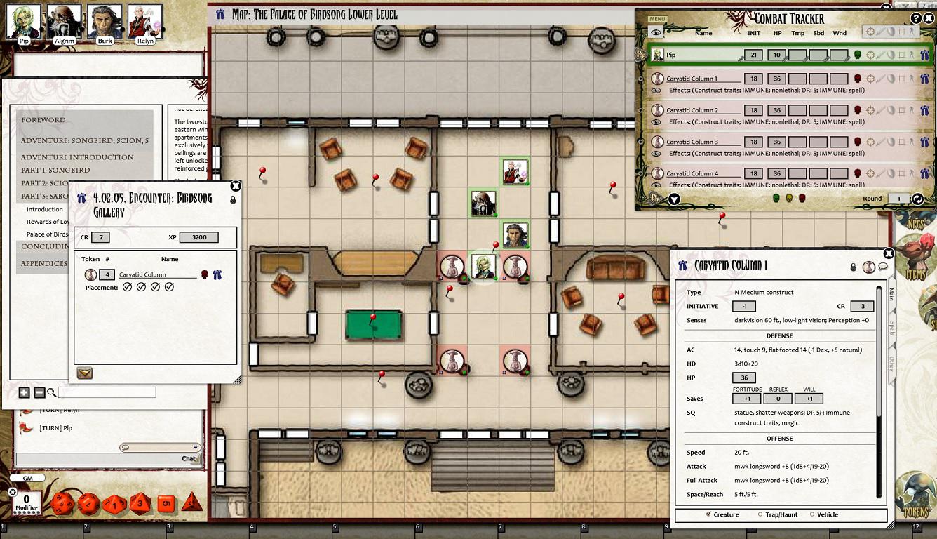 Fantasy Grounds - Pathfinder RPG - War for the Crown AP 2: Songbird, Scion, Saboteur (PFRPG) screenshot