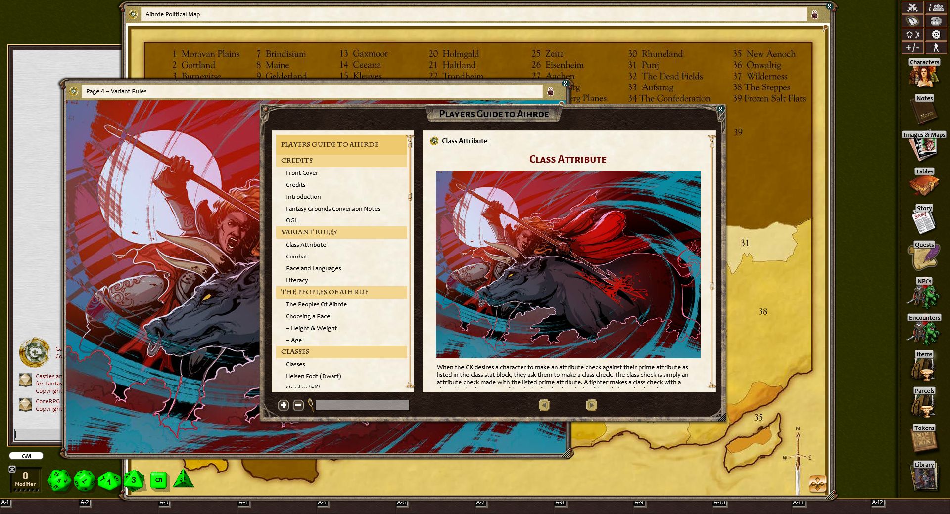 Fantasy Grounds - Players Guide to Aihrde (Castles & Crusades) screenshot