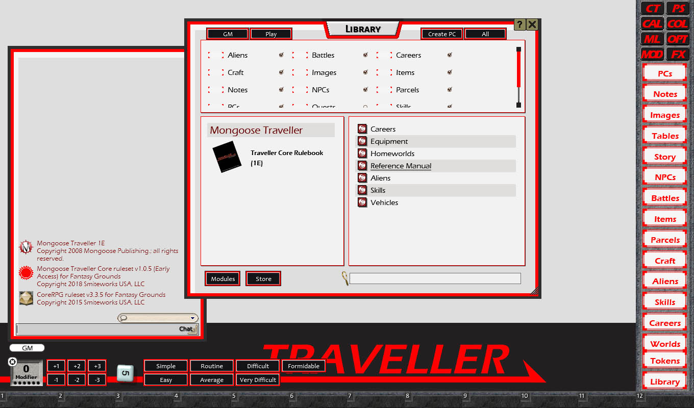 Fantasy Grounds - Traveller Mongoose 1E Ruleset (Traveller 1E Mongoose) screenshot
