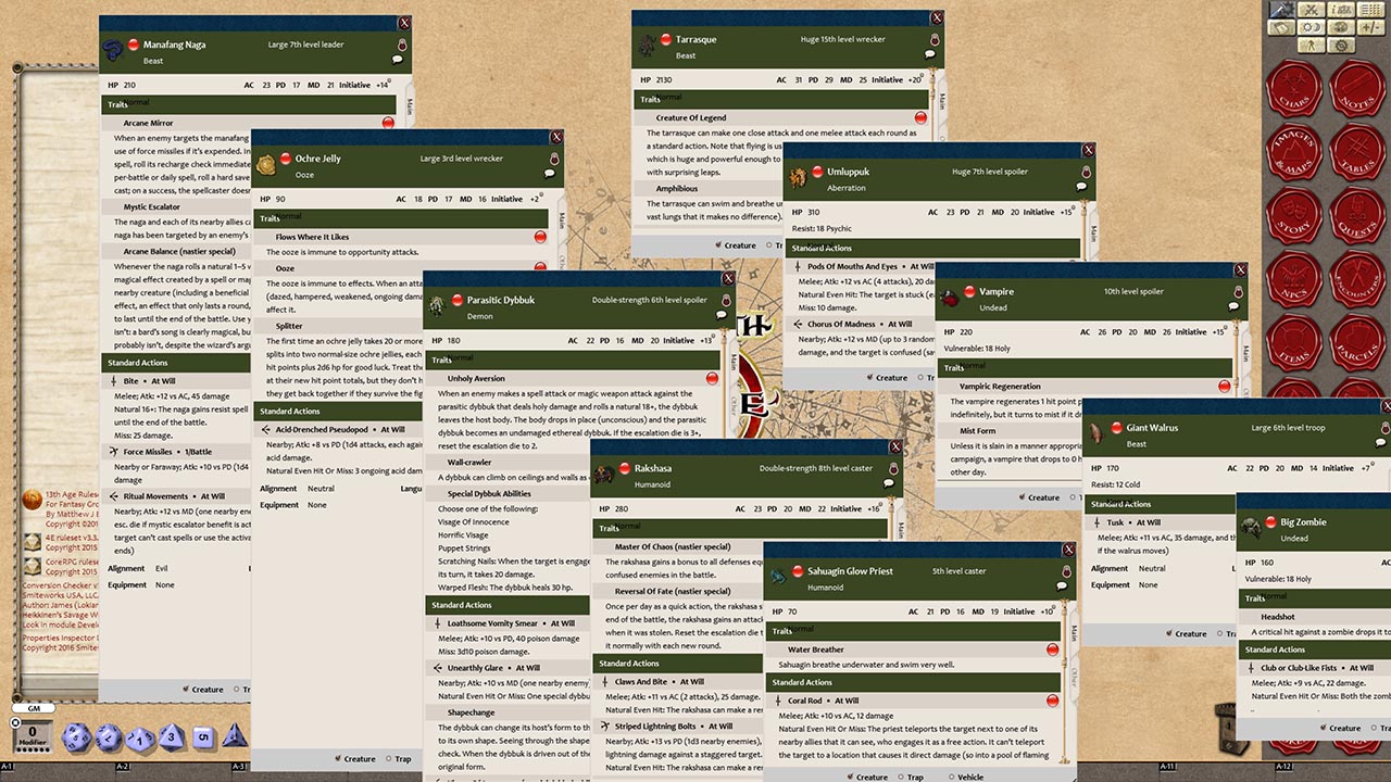 Fantasy Grounds - 13th Age Bestiary (13th Age) screenshot