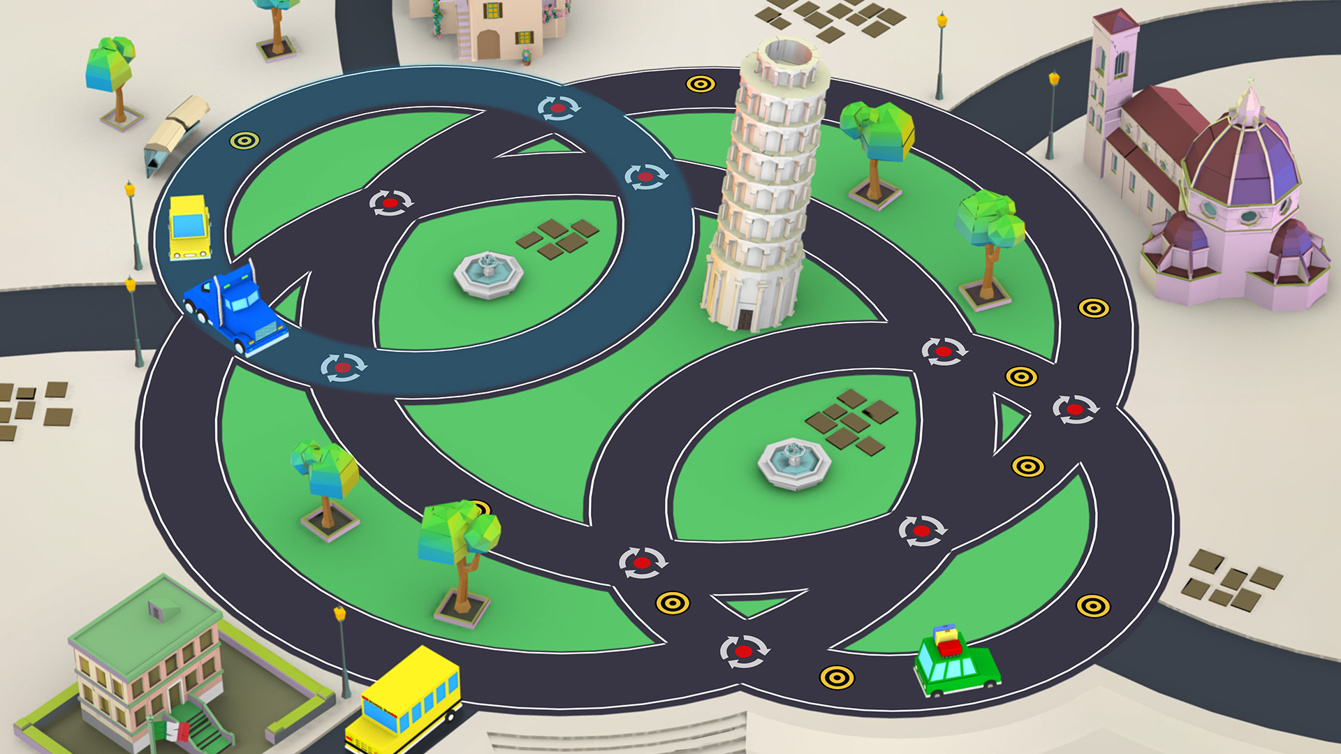 Car Puzzle: Round Ways screenshot