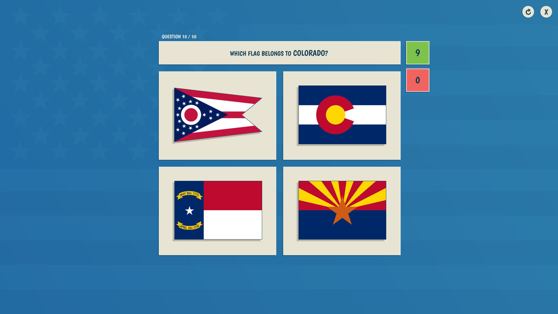 The 50 States Quiz screenshot
