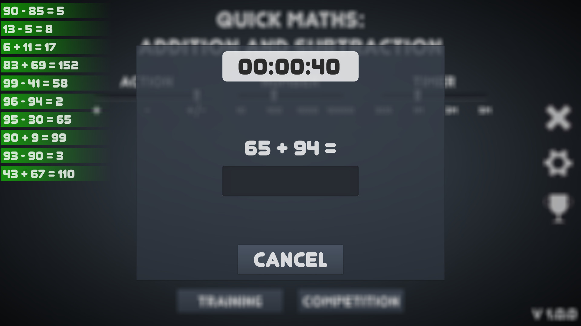 Quick Maths: addition and subtraction screenshot