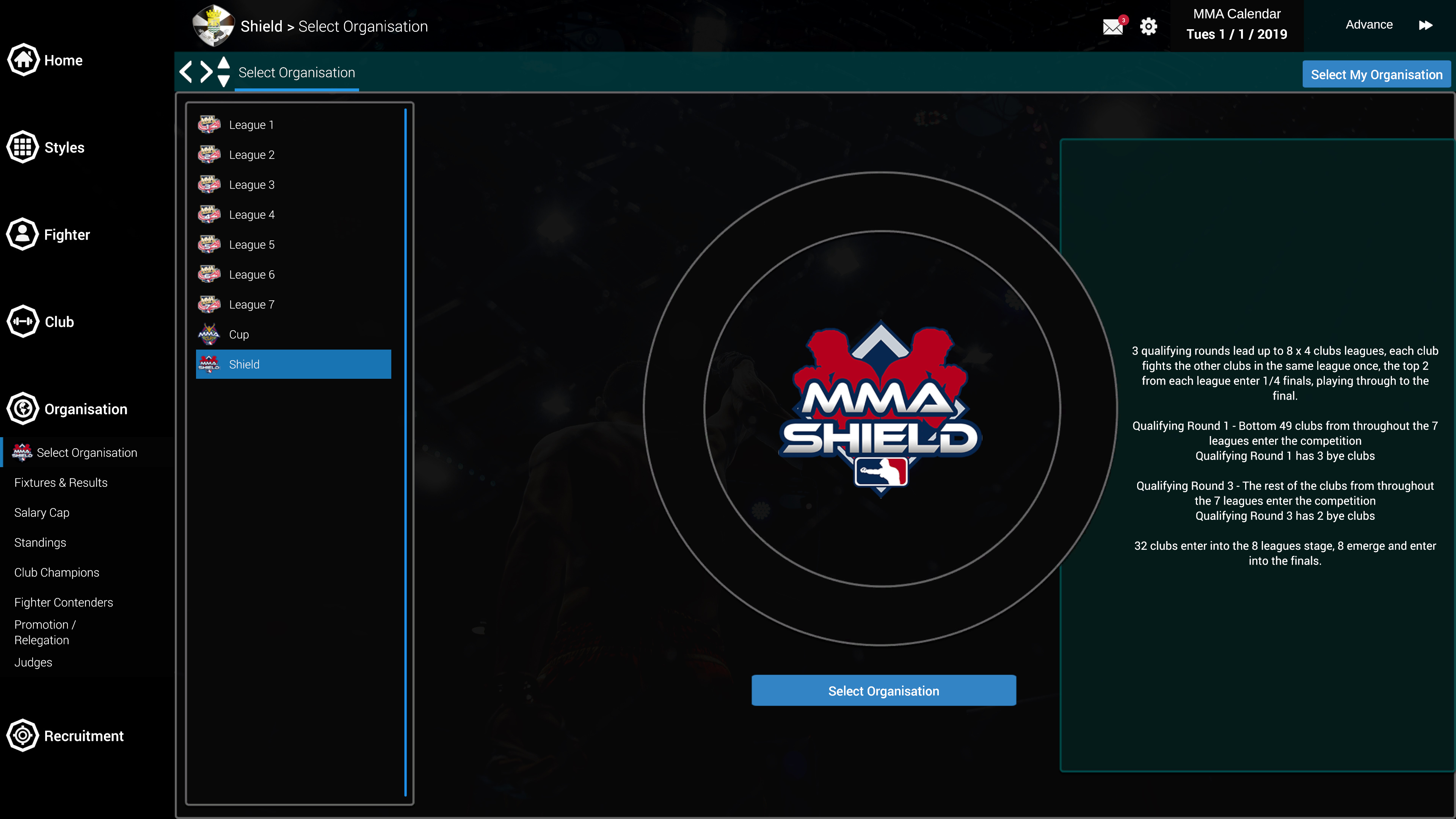 MMA Team Manager screenshot