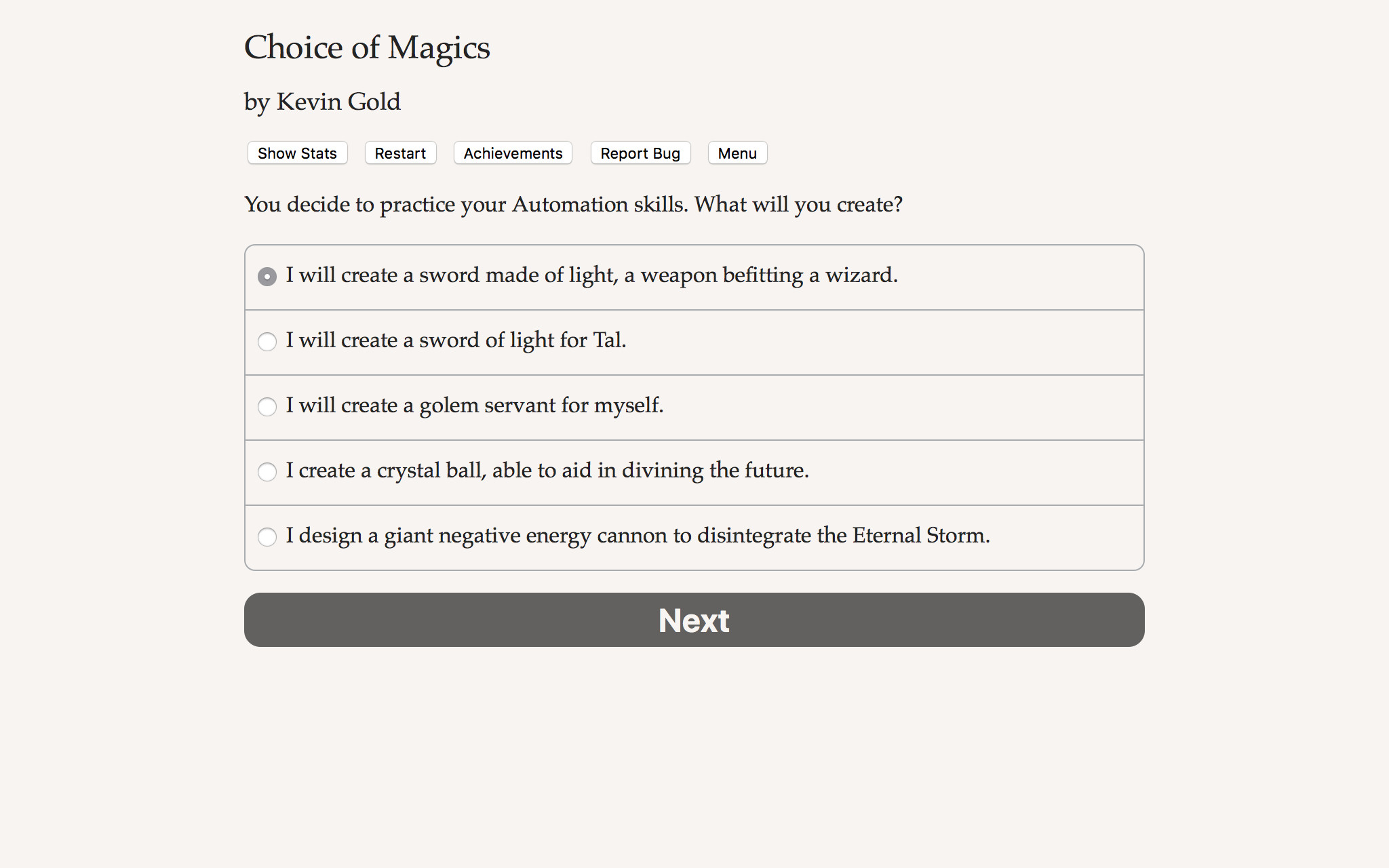 Choice of Magics screenshot