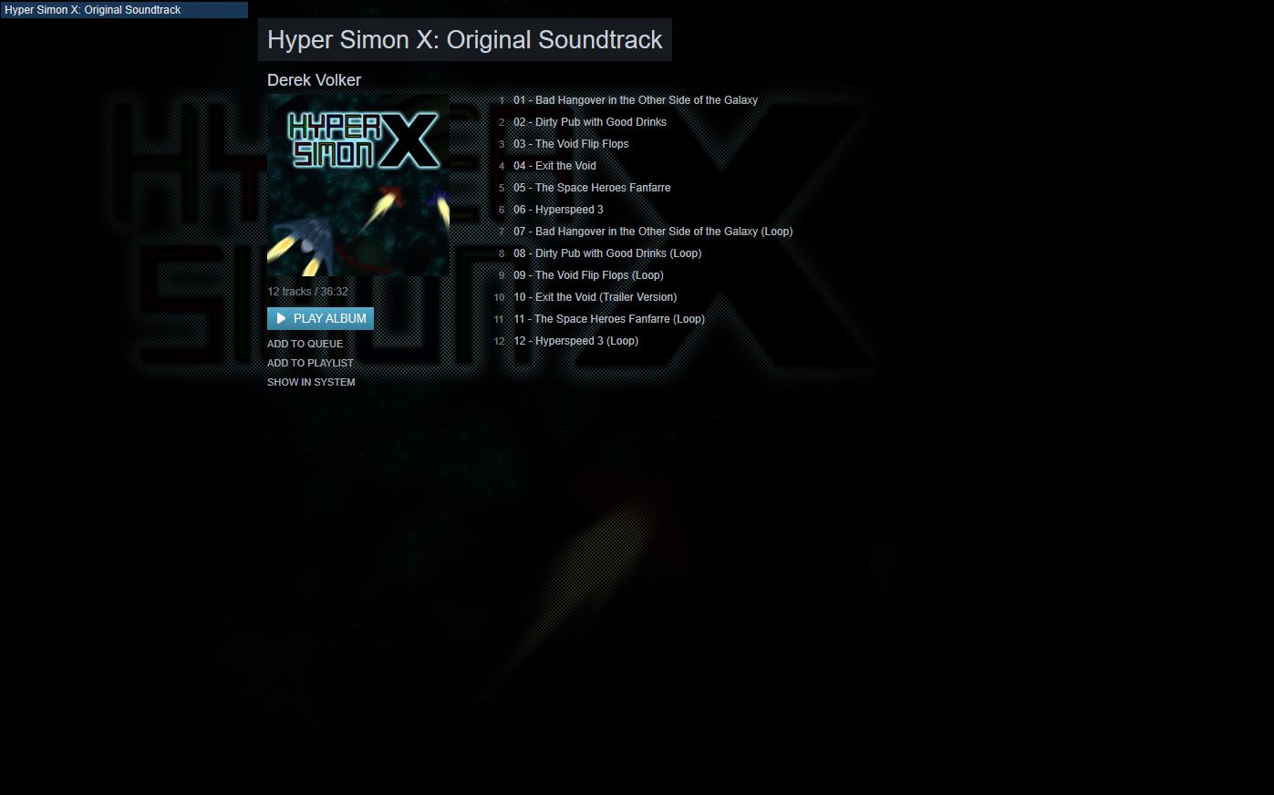 Hyper Simon X: Original Soundtrack screenshot