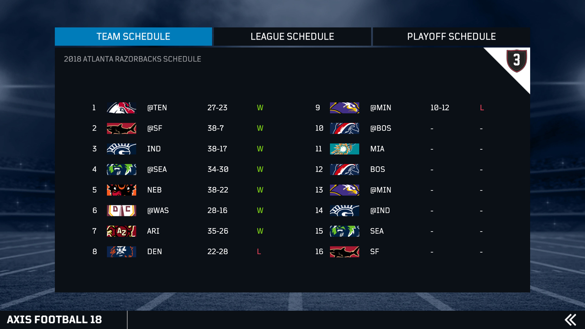 Axis Football 2018 screenshot