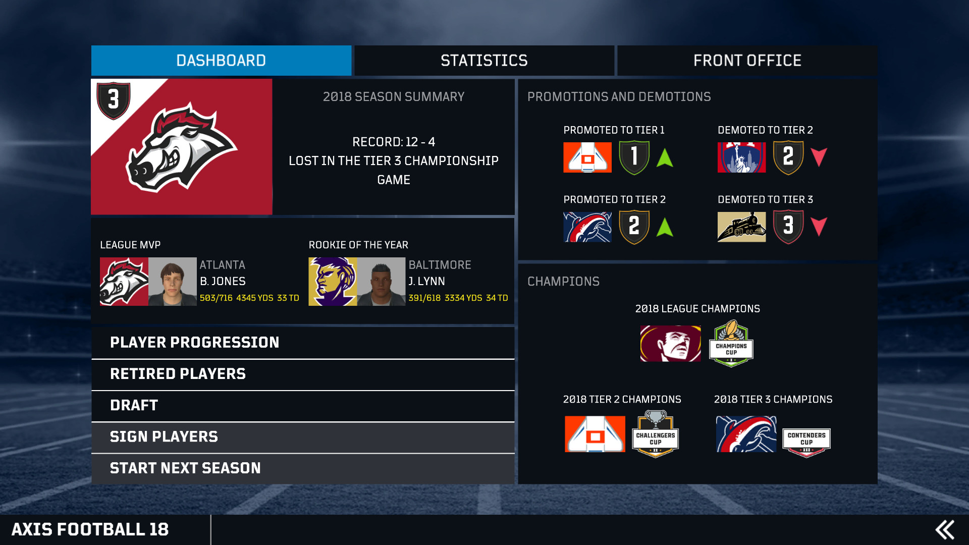 Axis Football 2018 screenshot