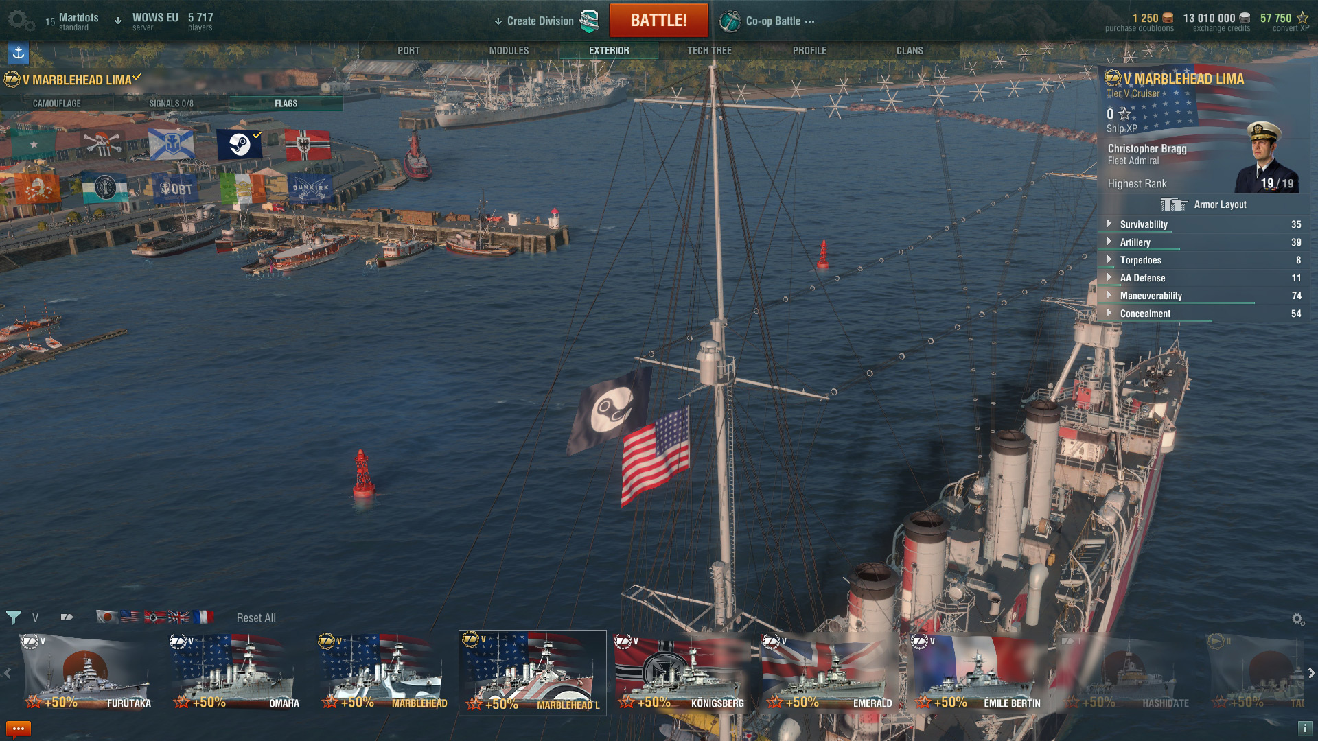 World of Warships — Marblehead Lima Steam Edition screenshot