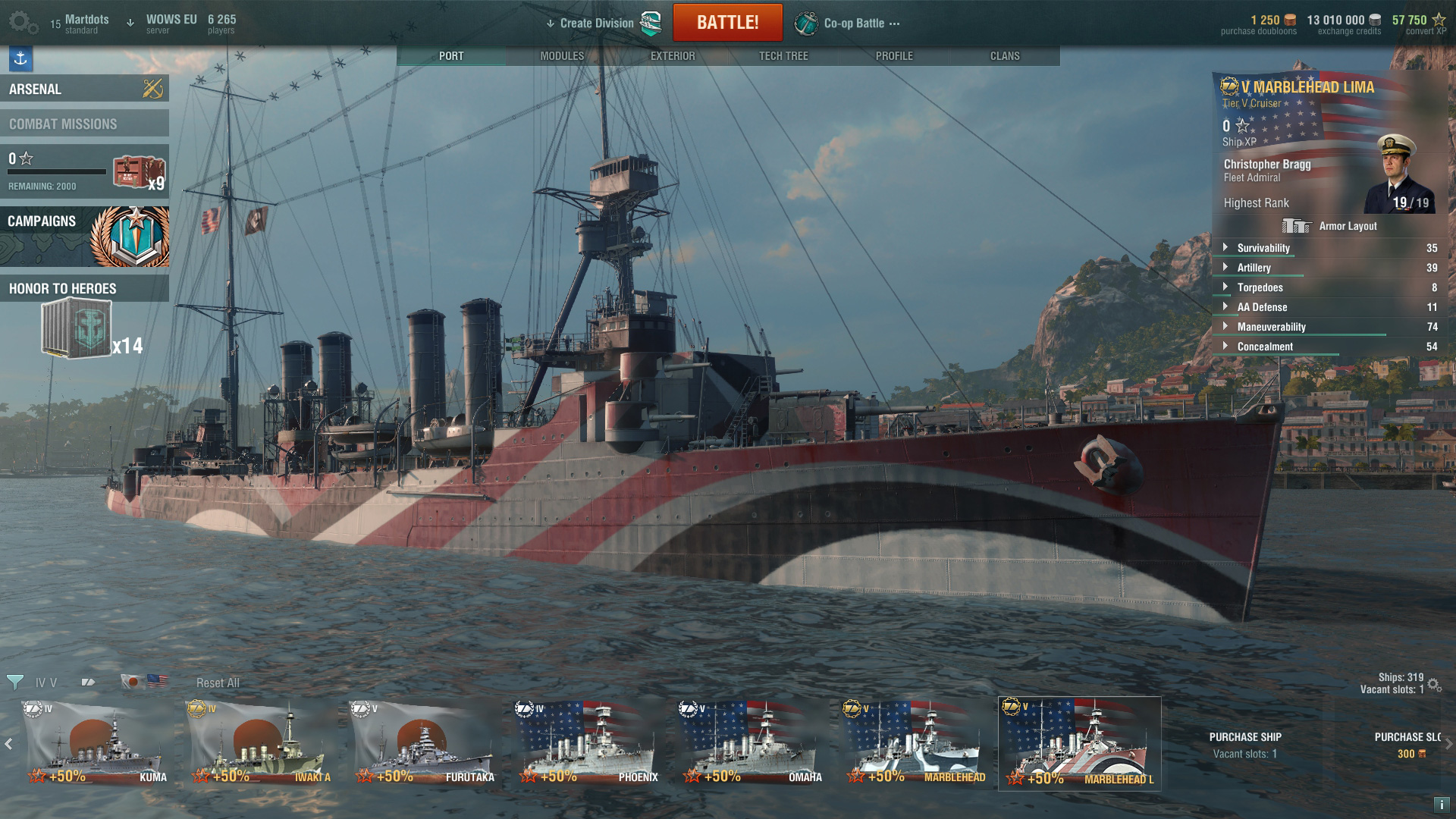 World of Warships — Marblehead Lima Steam Edition screenshot