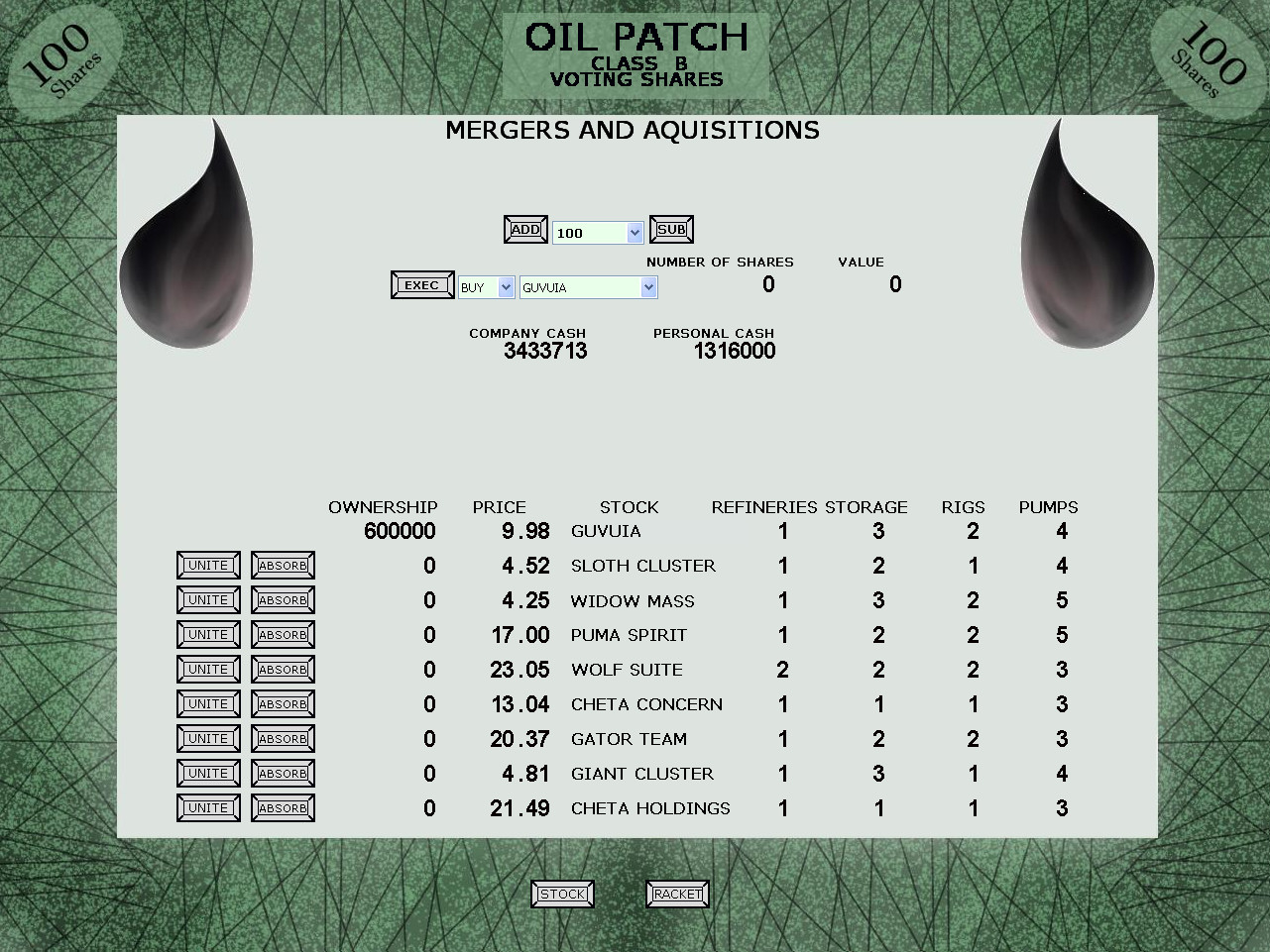 OIL PATCH SIMULATIONS screenshot