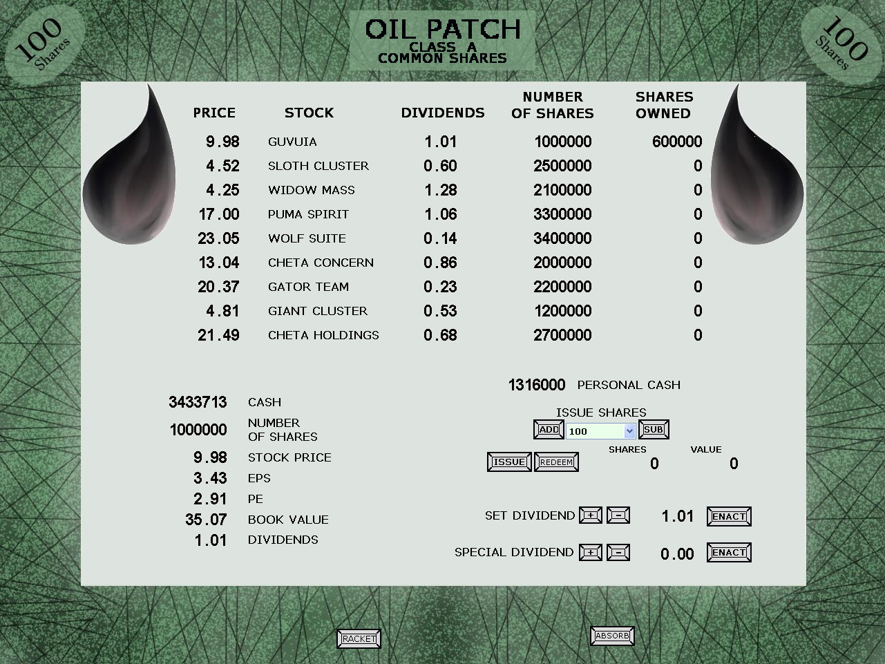 OIL PATCH SIMULATIONS screenshot