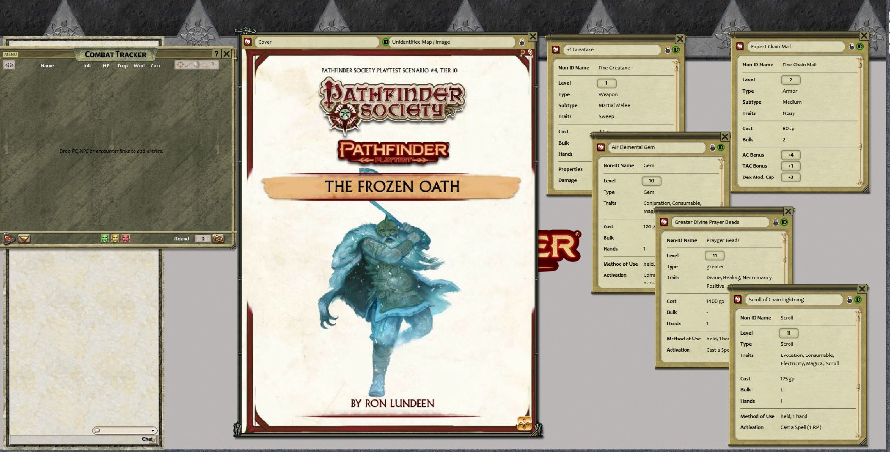 Fantasy Grounds - Pathfinder Society Playtest Scenario #4: The Frozen Oath (PFRPG2) screenshot